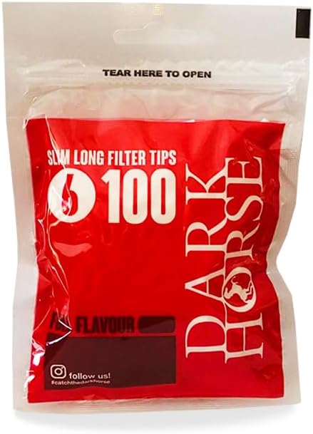 Dark Horse Slim Long Cigarette Filters 22mm x 6mm - Pack of 100 – Global Premium | VAPE DOKHA