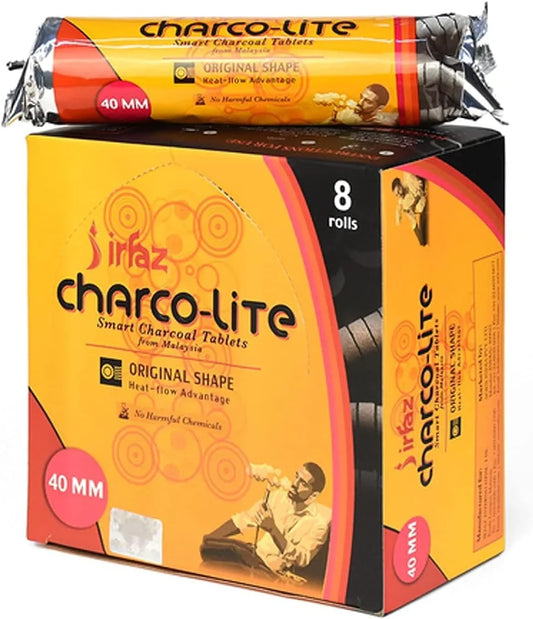 Charco lite Bakhoor Charcoal 80 Pieces 40 mm, Black – Global Premium | VAPE DOKHA