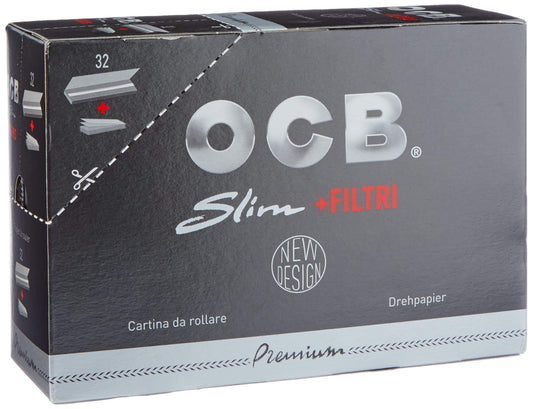 OCB Long Black Paper Plus Tips, 32 Packets – Global Premium | VAPE DOKHA