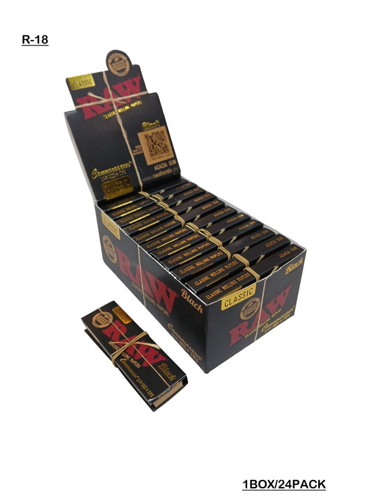 RAW_Black_Classic_Connoisseur__1_1_4_Rolling_Papers_with_Tips_Box_vape_dokha