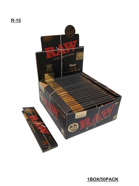 RAW Black_Classic_King_Size_Slim_Rolling_Papers_box_vape_dokha