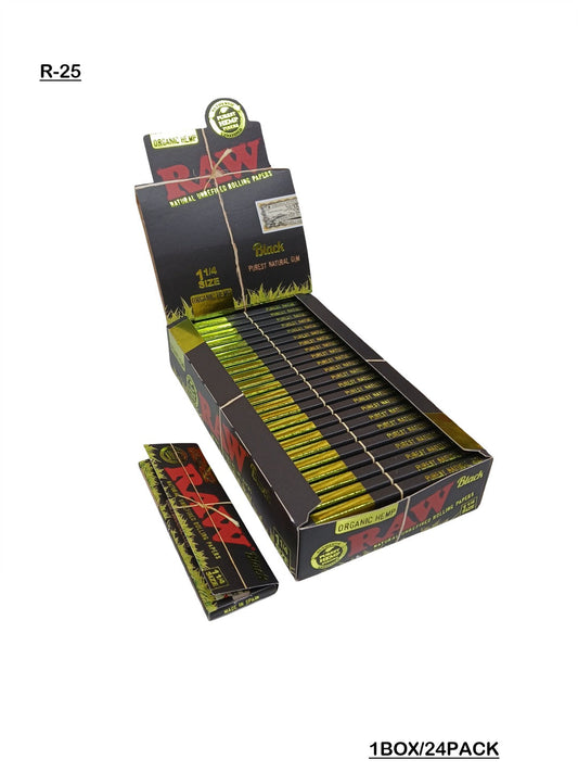 RAW_Black_Organic_Hemp_1 1/4_Rolling_Papers_box_vpae_dokha