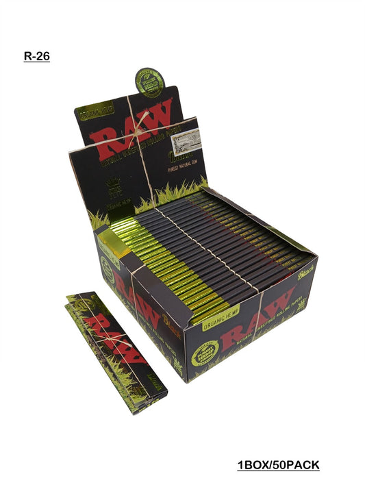RAW_Black_Organic_Hemp_King_Size_Slim_Rolling_Papers_box_vape_dokha