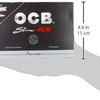 OCB Long Black Paper Plus Tips, 32 Packets