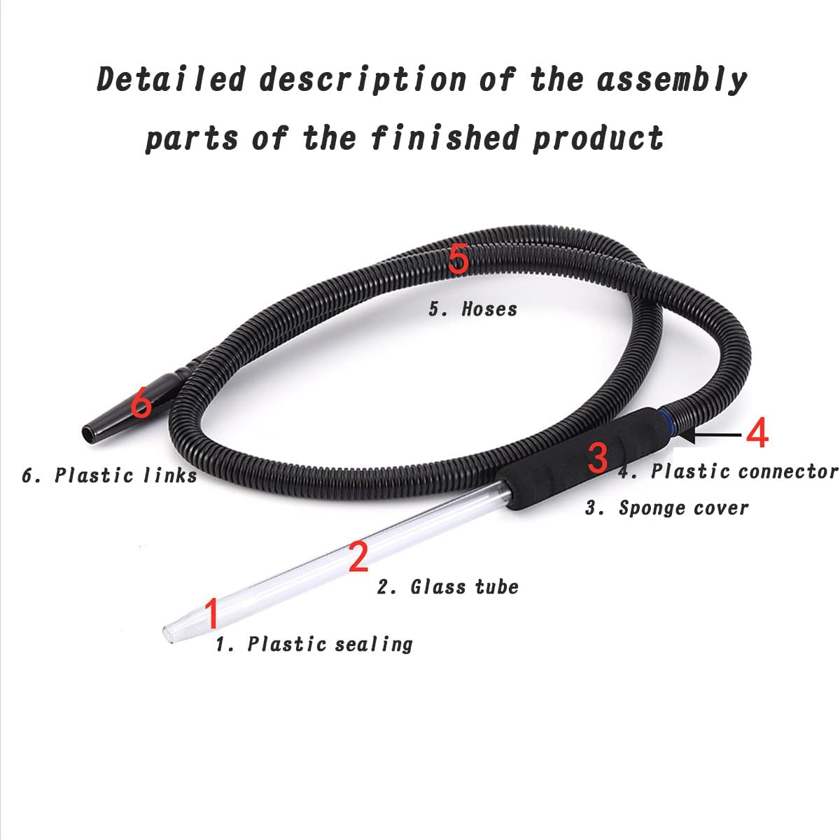 Glass Disposable Shisha Hookah Hose Pipe 10 Pcs (Black) – Global Premium | VAPE DOKHA