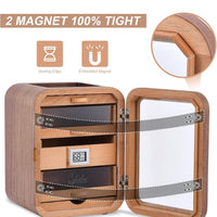 Glass-Top Cigar Humidor Box with Hygrometer