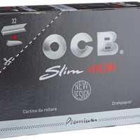 OCB Long Black Paper Plus Tips, 32 Packets