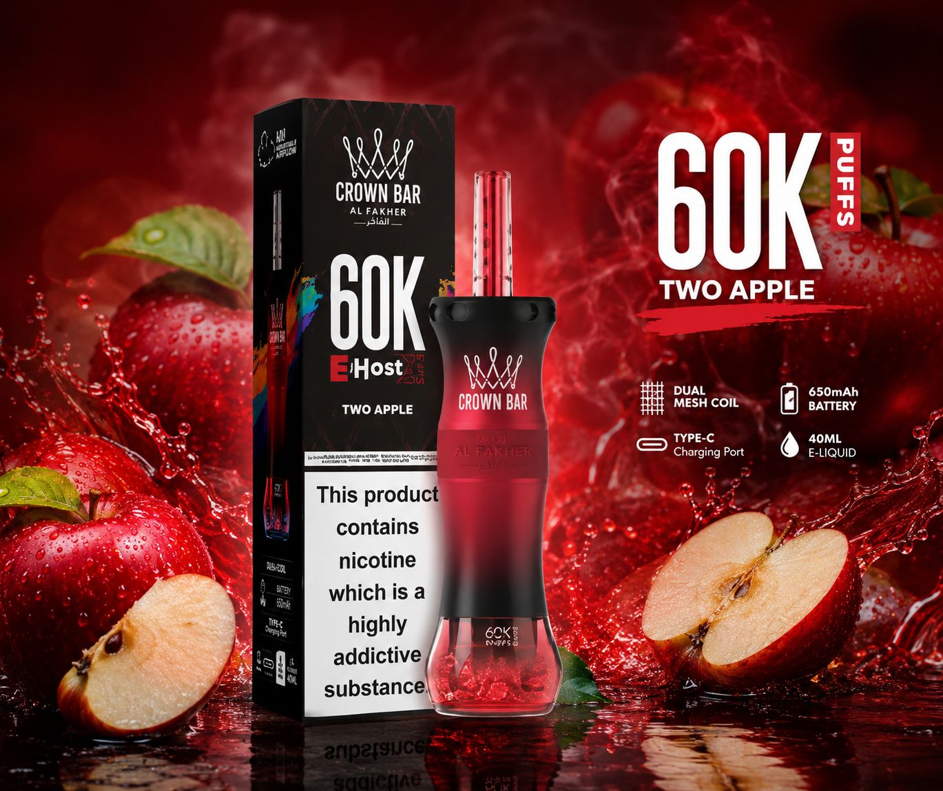 The Crown 60K disposable vape, 60,000 puffs