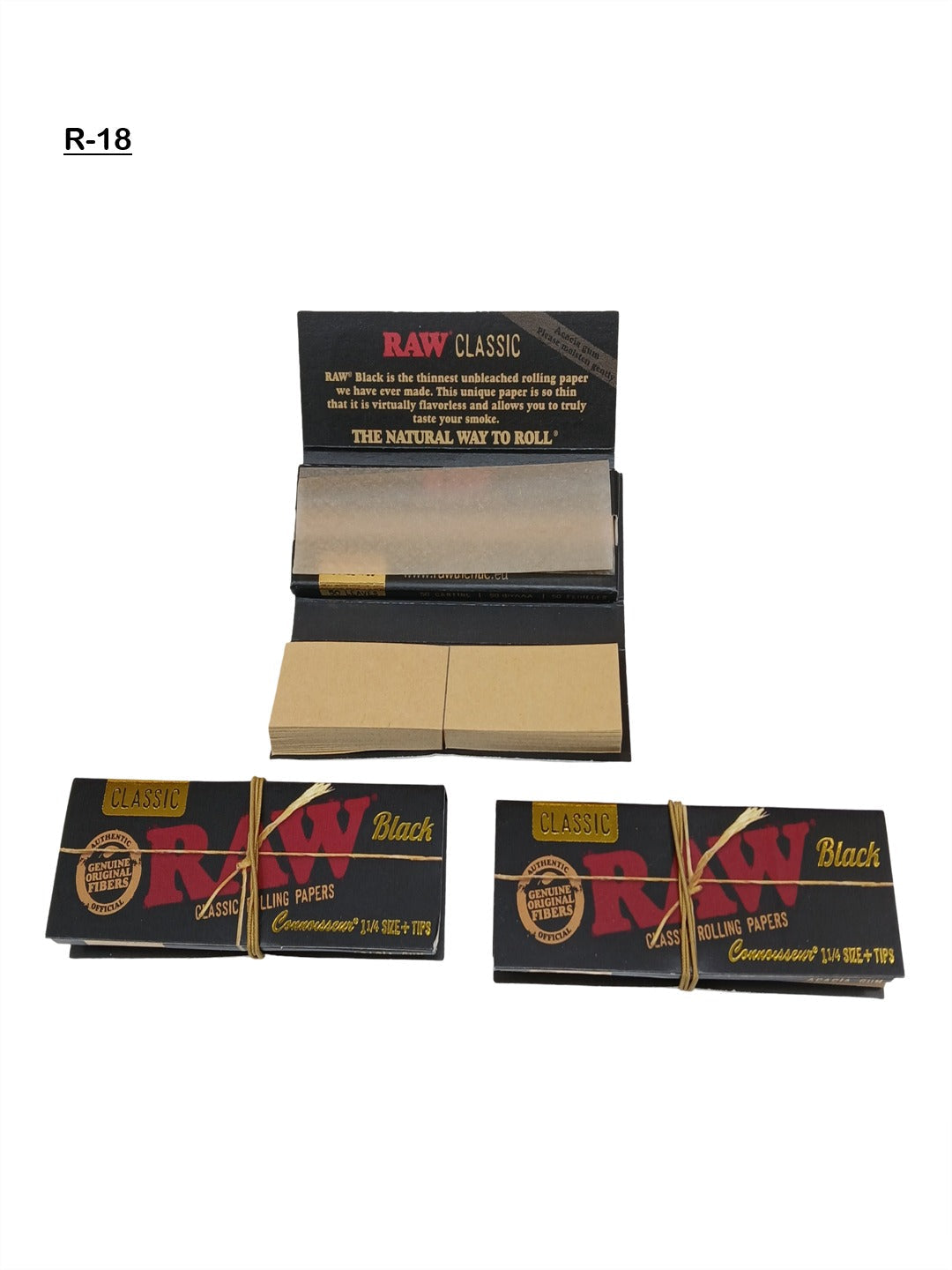 RAW Black Classic_Connoisseur _1 1/4_Rolling_Papers_with_Tips_vape_dokha
