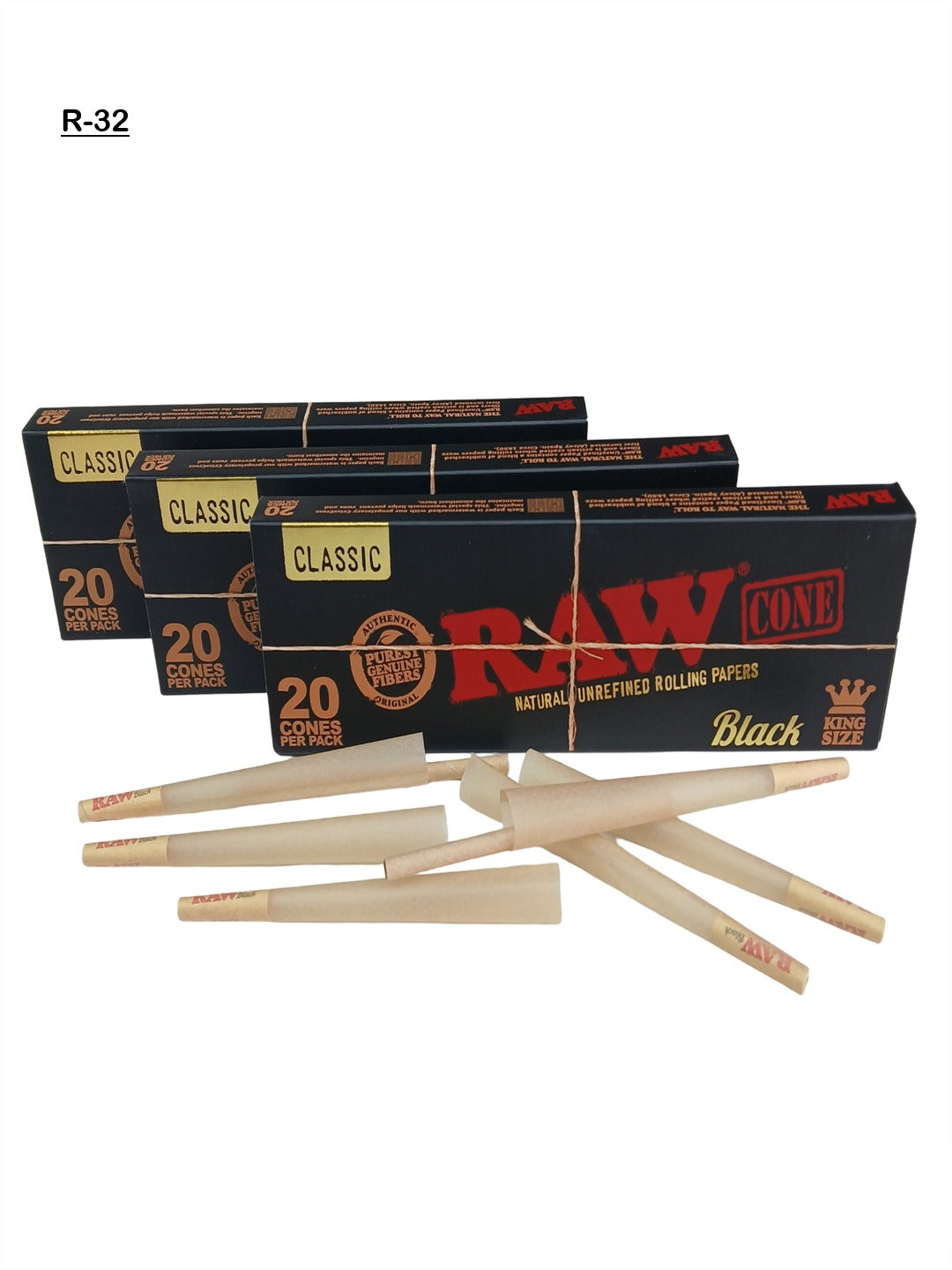 RAW_Black_Classic_King_Size_Pre_Rolled_Cones_20_Pack_vape_dokha