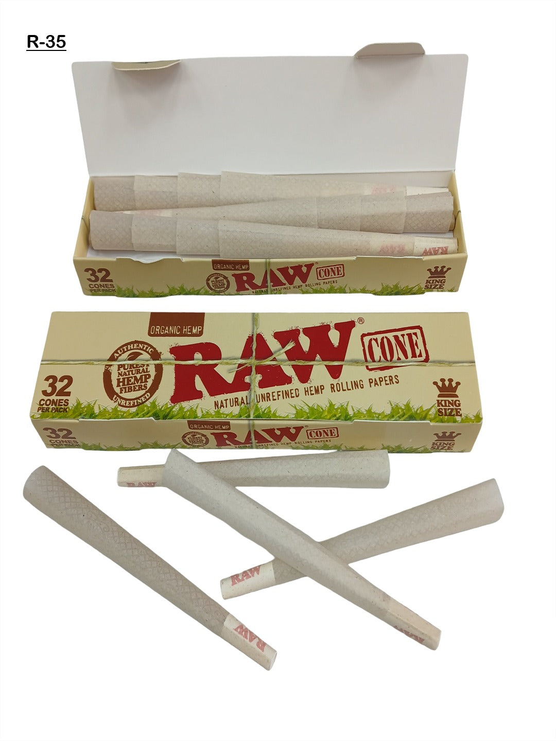 RAW_Organic_Hemp_King_Size_Pre_Rolled_Cones_32 Pack_Vape_Dokha