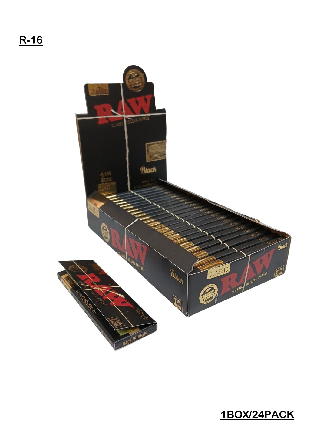 Raw classic black rolling paper 1 1/4