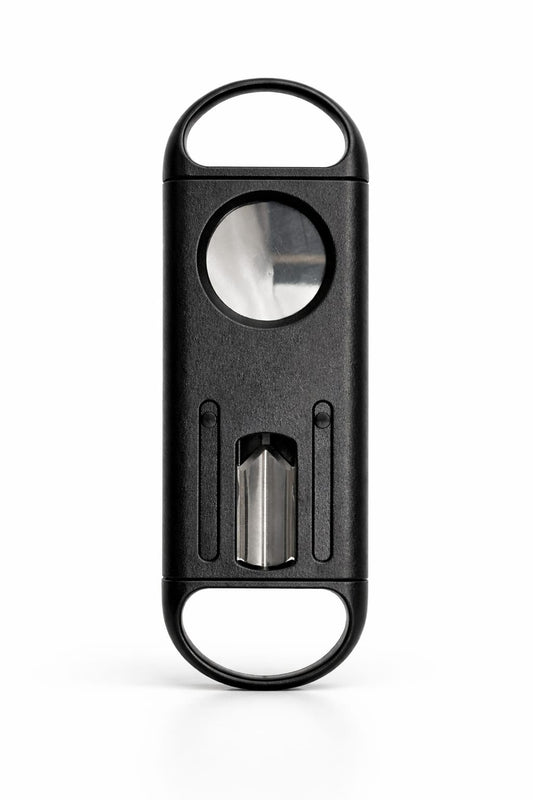 2-in-1 Cigar Cutter — Guillotine & V-Cut, Matte Black