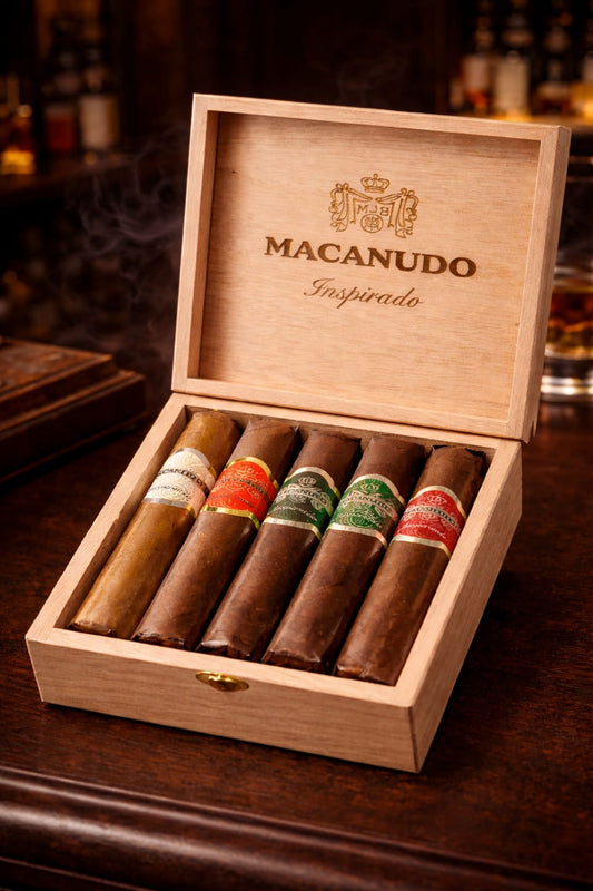 Macanudo Inspirado Cigar Gift Set — 5 Handcrafted Cigars, Wooden Box