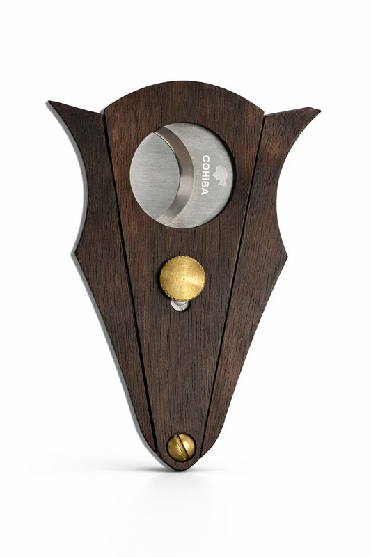Cohiba Wooden Guillotine Cigar Cutter — Dark Walnut & Brass